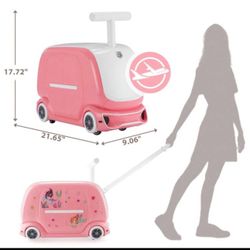 Suitcase/ carry On— Maleta Y Carrito Para Viajes (pink)