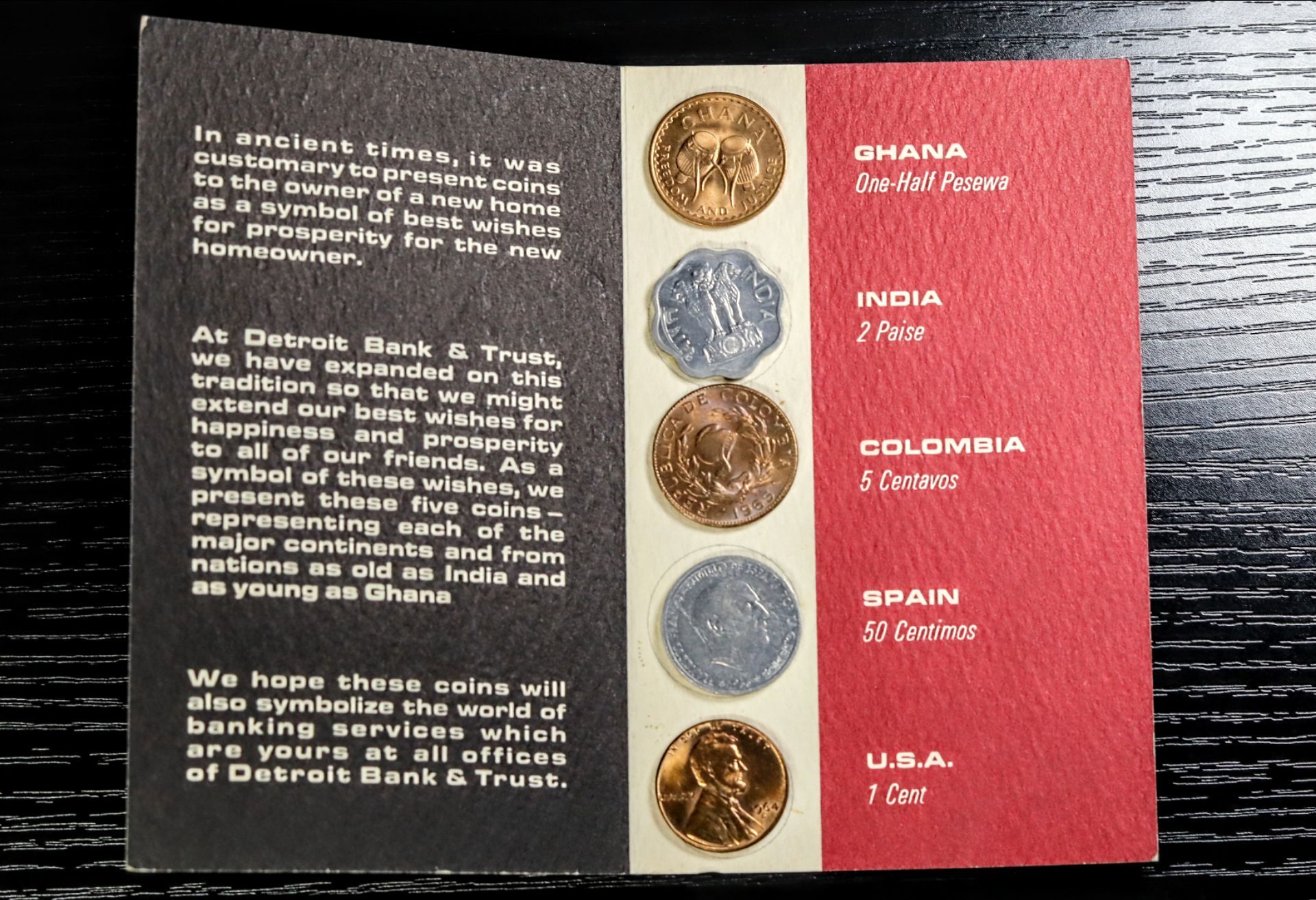 Vintage Detroit Bank & Trust coins booklet