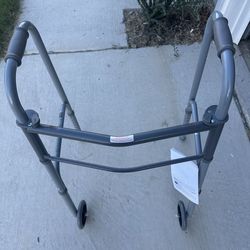 Guardian Two-Button Folding Walker with 5" Wheels