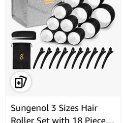 Sungenol 3 Sizes Hair Roller Set with 18 Piece