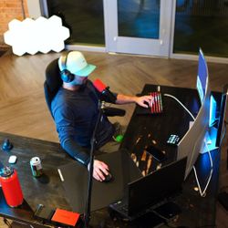 LARGE L-Shape Custom Standing Desk (HARDWOOD)