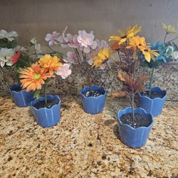 5 Silk Flower Center Pieces 