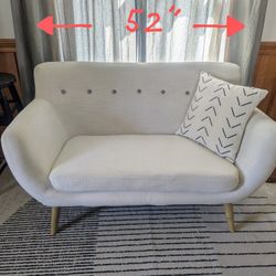 Modern Loveseat Sturdy Fabric Clean Home