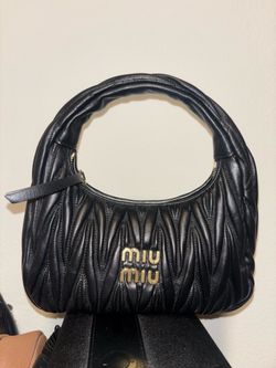 Miumiu - Wander matelassé nappa leather hobo bag