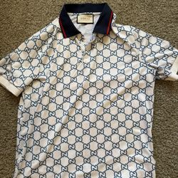 White Gucci Polo Shirt Size L