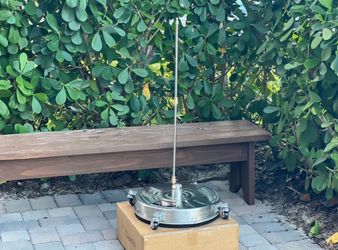 NEW! 16.5-Inch Pressure Washer SURFACE CLEANER w/4-Wheels Stainless Steel + 2 Extension Wands 4000PSI Driveway, Pavers