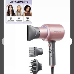 Wavytalk Hair Dryer, Blown Away Ionic Hair Dryer for Curly Hair with Diffuser, 1875W Fast Drying Blow Dryer with Ceramic Technology, 3 Attachments for