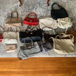 Large Lot 14 High End Hand Bags