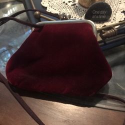 Beautiful  Velvet Maroon Evening Purse By Nine West!