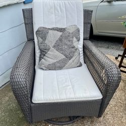 Martha Stuart Swivel Rocking Wicker Chair