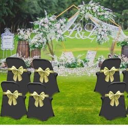 HAINARverS Stretch Spandex Folding Chair Covers 30PCS Universal Fitted Chair Cover Protector for Wedding,Party, Banquet, Holidays, Celebration, Decora