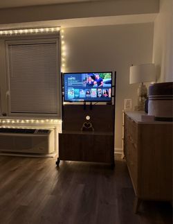 Rolling TV Stand with Mount – Fits 32–75" TVs | Storage + Power Outlet