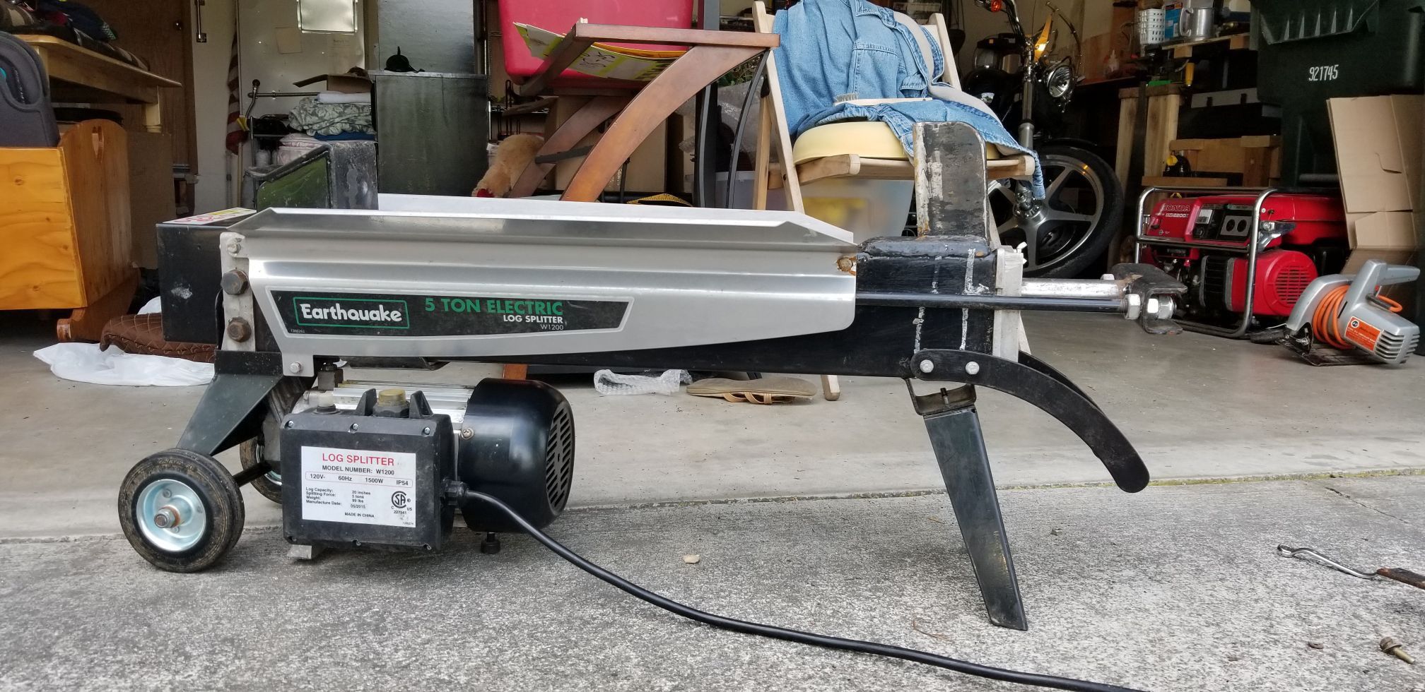 Earthquake w1200 5 ton electric log splitter deals
