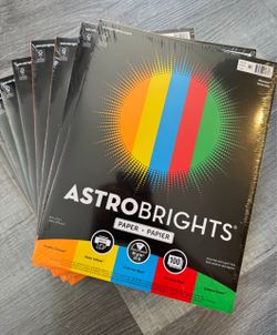 Astrobrights Paper, 8.5" × 11", 24 lb./89 Gsm, Primary Colors, 100 Sheets, Craft Paper
