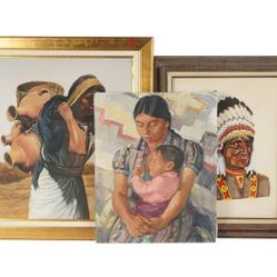 3 Art Pieces Native American Subjects 