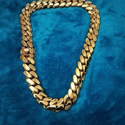 20mm Miami Cuban Link Gold Plated Chain Necklace 18k & 14k Crab Old School Regular Lock