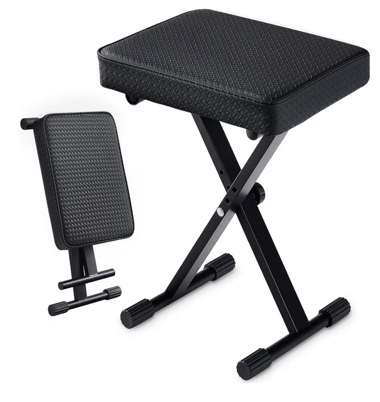 Adjustable Piano Bench, Waterproof Synthetic Leather Padded Seat