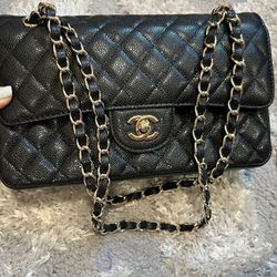 Chanel CF Classic Flap Caviar Bag Chain Strap 
