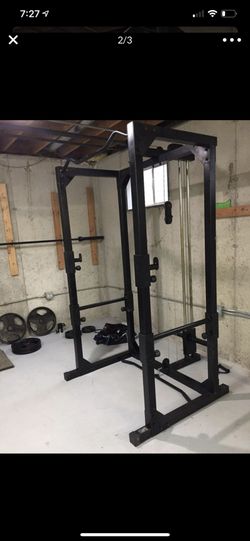 Power Rack With Weights And Olympic Bar