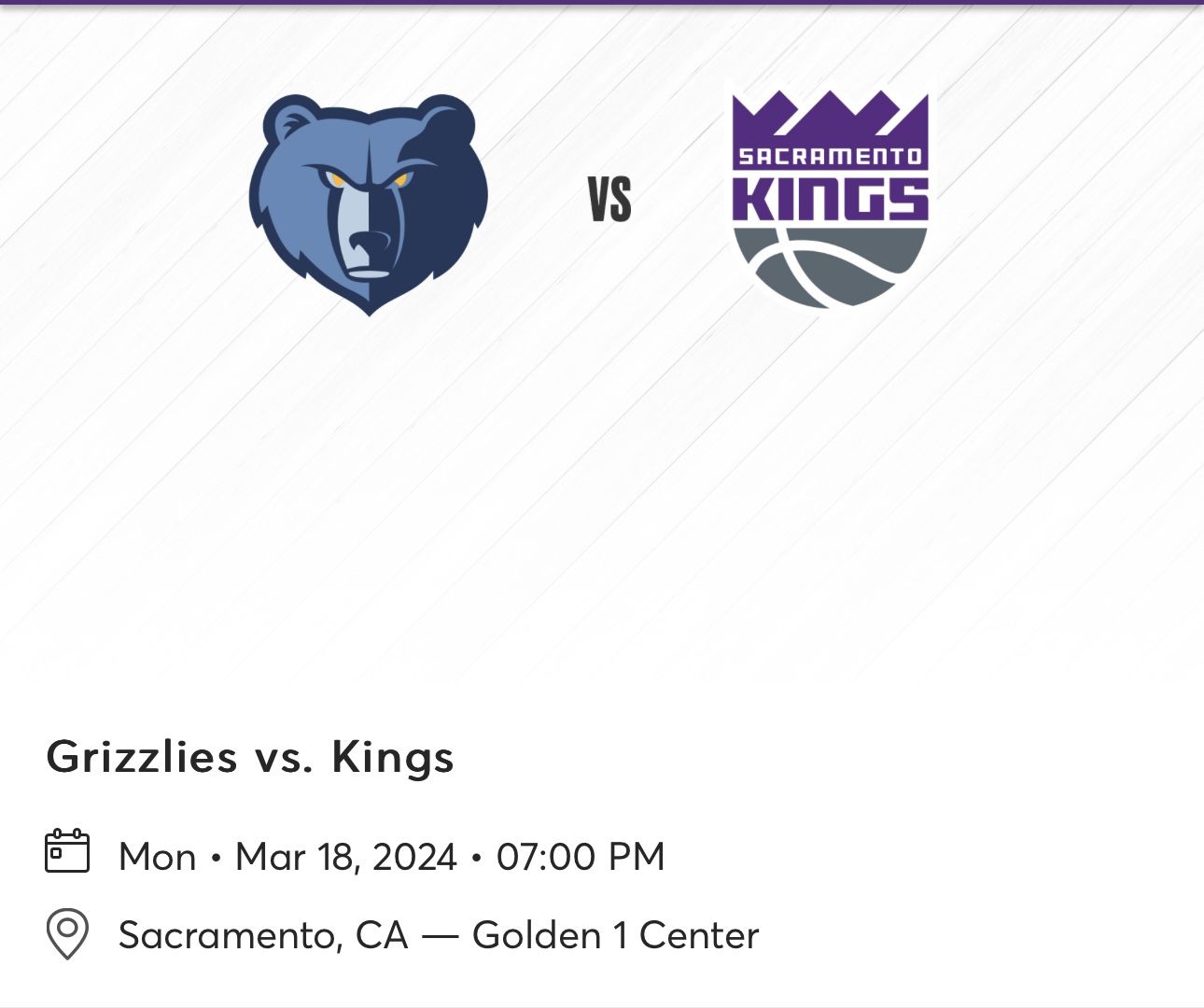 Grizzlies Vs. Kings 3-18-24