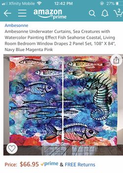 ambesonne underwater curtain 108x84