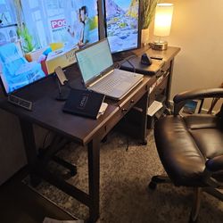 Desk, Printer Stand, Chair