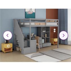 Heralds Twin Loft Bed with built-In desk by Harriet Bee