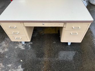 Vintage MCM Steel Tanker Desk