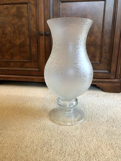 Large Hurricane Vase with Frosted Glass