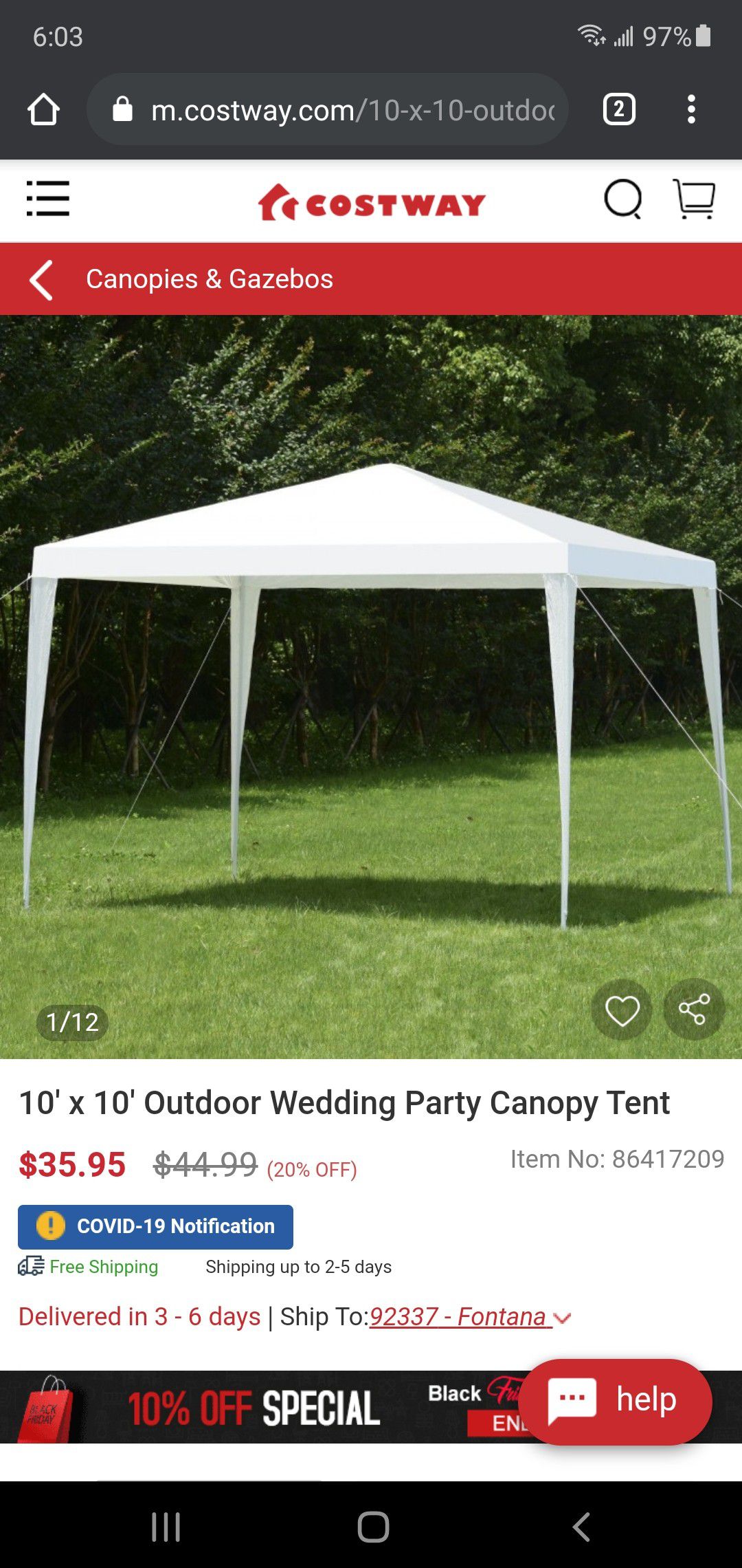 New open box 10'×10 outdoor wedding party canopy tent