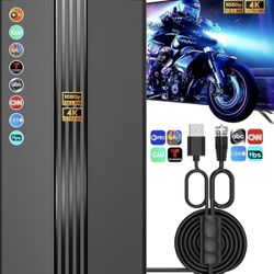 2026 TV Antenna for Smart TV, 2200+ Miles Range, 360° Reception, Indoor/Outdoor Antenna for Local Channels, Supports 4K 1080p HD, 33FT Coax Cable, Eas