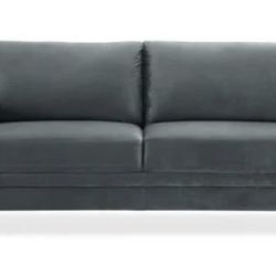 Ashland Dark Grey Fabric Sofa W/Rolled Arms