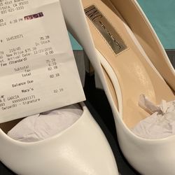 INC Bright White High Hills Size 7W