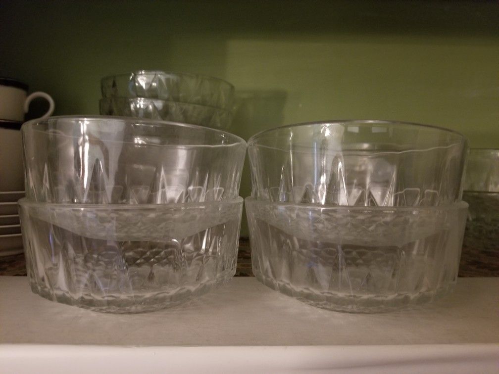 Crystal cut glass bowls set of 4