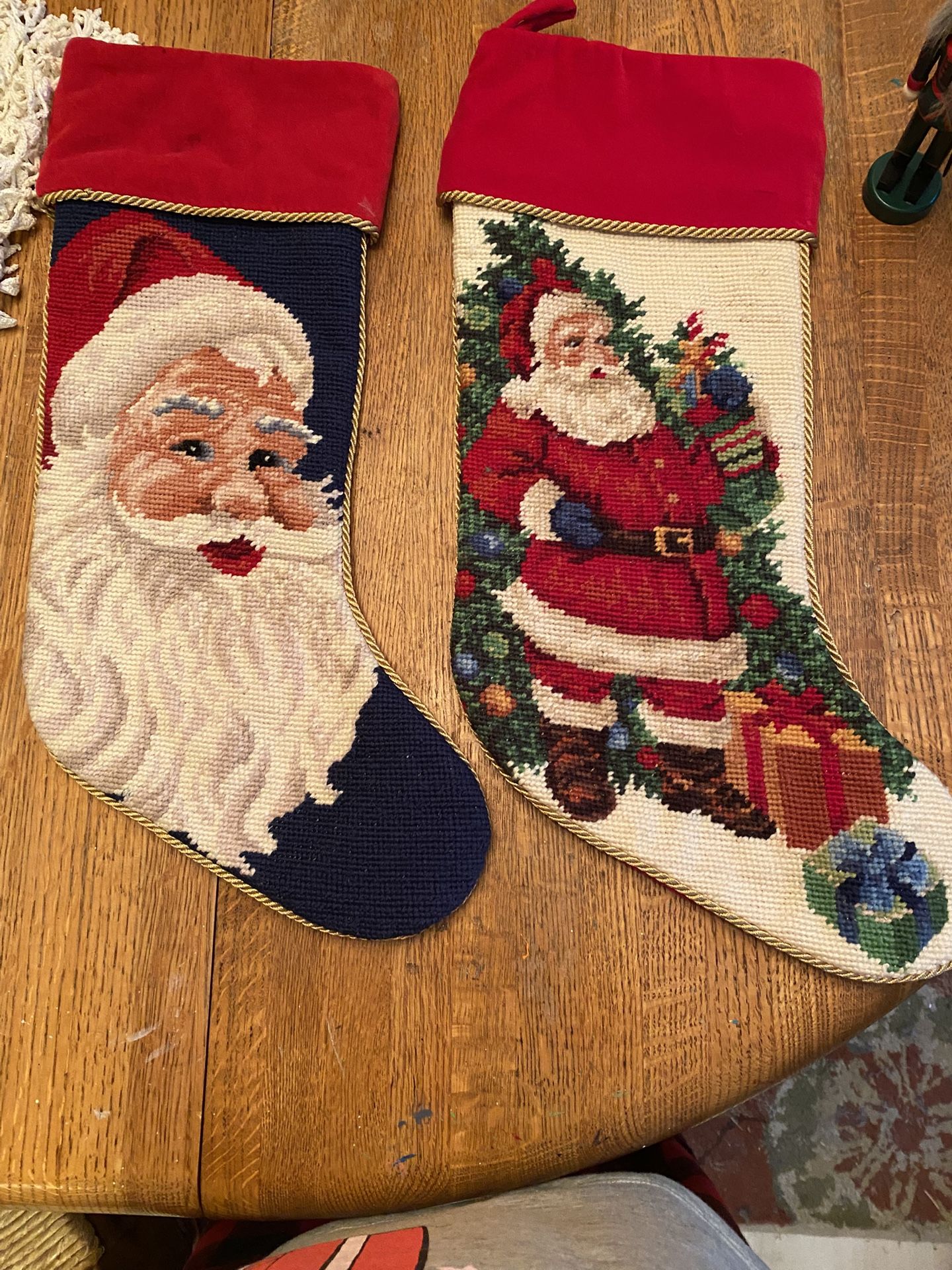 Needle Point Xmas stockings - NEW
