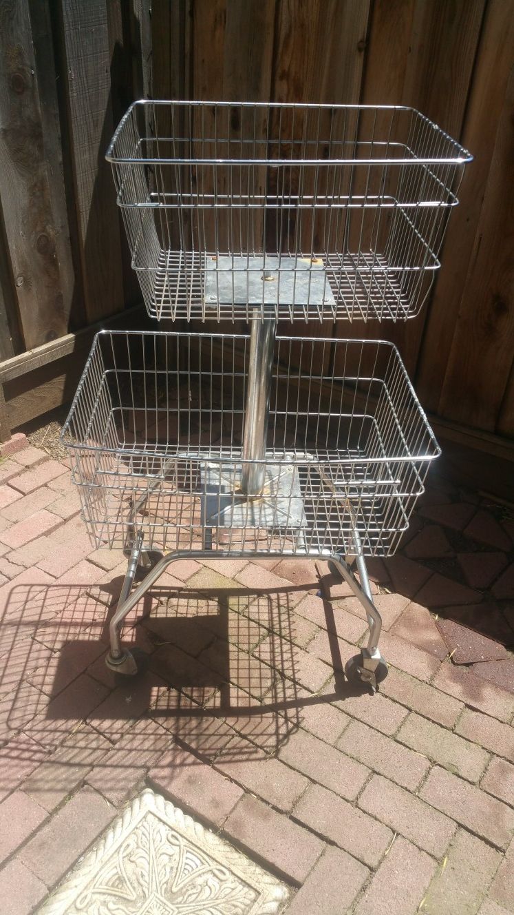 Double tiered cart with wheels