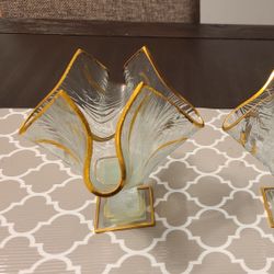 2 Isis Glass Candle Vases (sold as a pair)