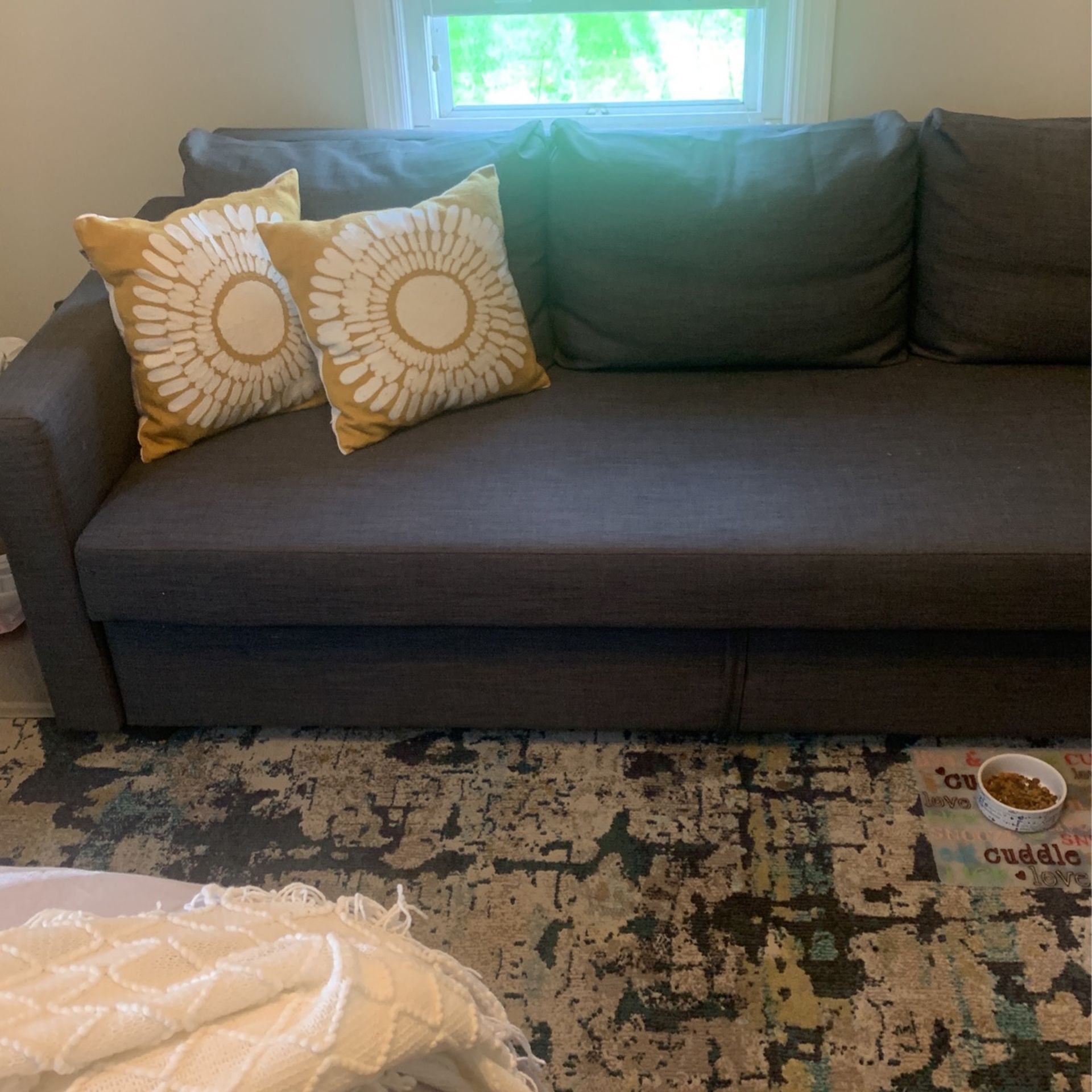 Beautiful Large Couch/Full Size Bed With storage