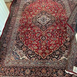 Authentic Handmade Persian Kashan Wool Rug