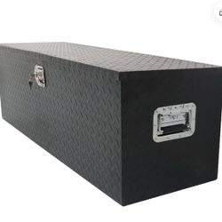 49” X 15”  Heavy Duty Aluminum Diamond Plate Truck Tool Box Waterproof Storage Truck Tongue Bed Tool Box Lock Keys Black