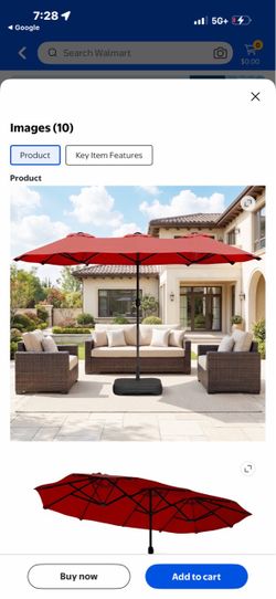 Large Double-Sided Outdoor Patio Umbrella
