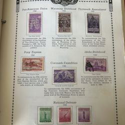 Postage Stamp Album With Approximately 390 Stamps  