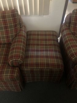 Plaid sofa set