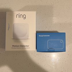 Ring security. Brand New Motion sensor and Range Extender