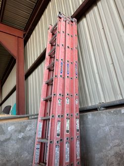 Set of 3 Warner 24 foot aluminum extension ladder type II