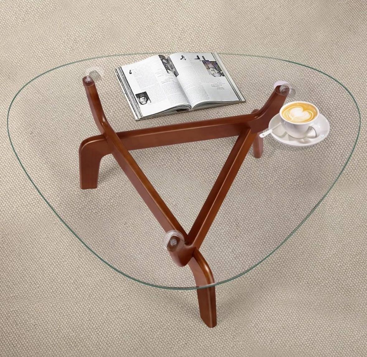 DUO GE MAO Triangle Glass Coffee Table - Brown