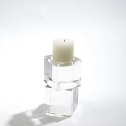 Global Views Lead Crystal Escalier Pillar 3” Candle Holder Stack of 2 MSRP $372