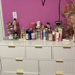 White And Gold Dresser 