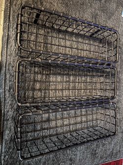 Black Wall Metal Baskets set of 3