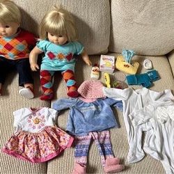 Itty bitty, twin dolls, American girl doll 